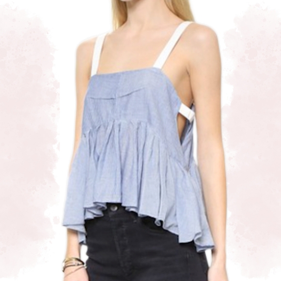 Free People Tops - Free People Lola Stiped Peplum Tank – Size Small
